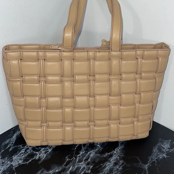 MICHAEL KORS Ivy Tote Bag & Wallet Woven Synthetic Leather 2pc Handbag AUTHENTIC - Picture 7 of 13